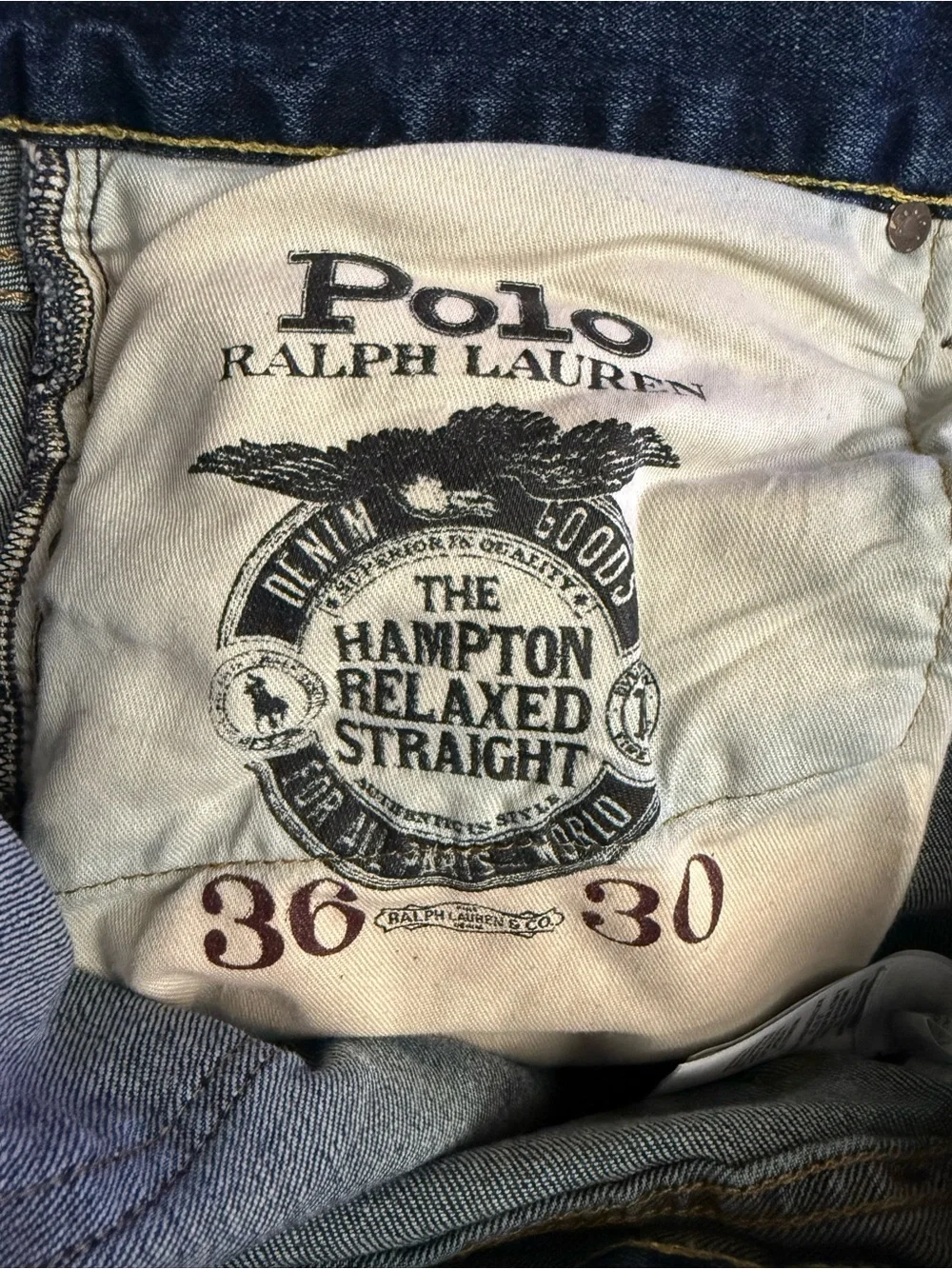 Polo Ralph Lauren Men’s 36x30 Hampton Relaxed Straight Dark Blue